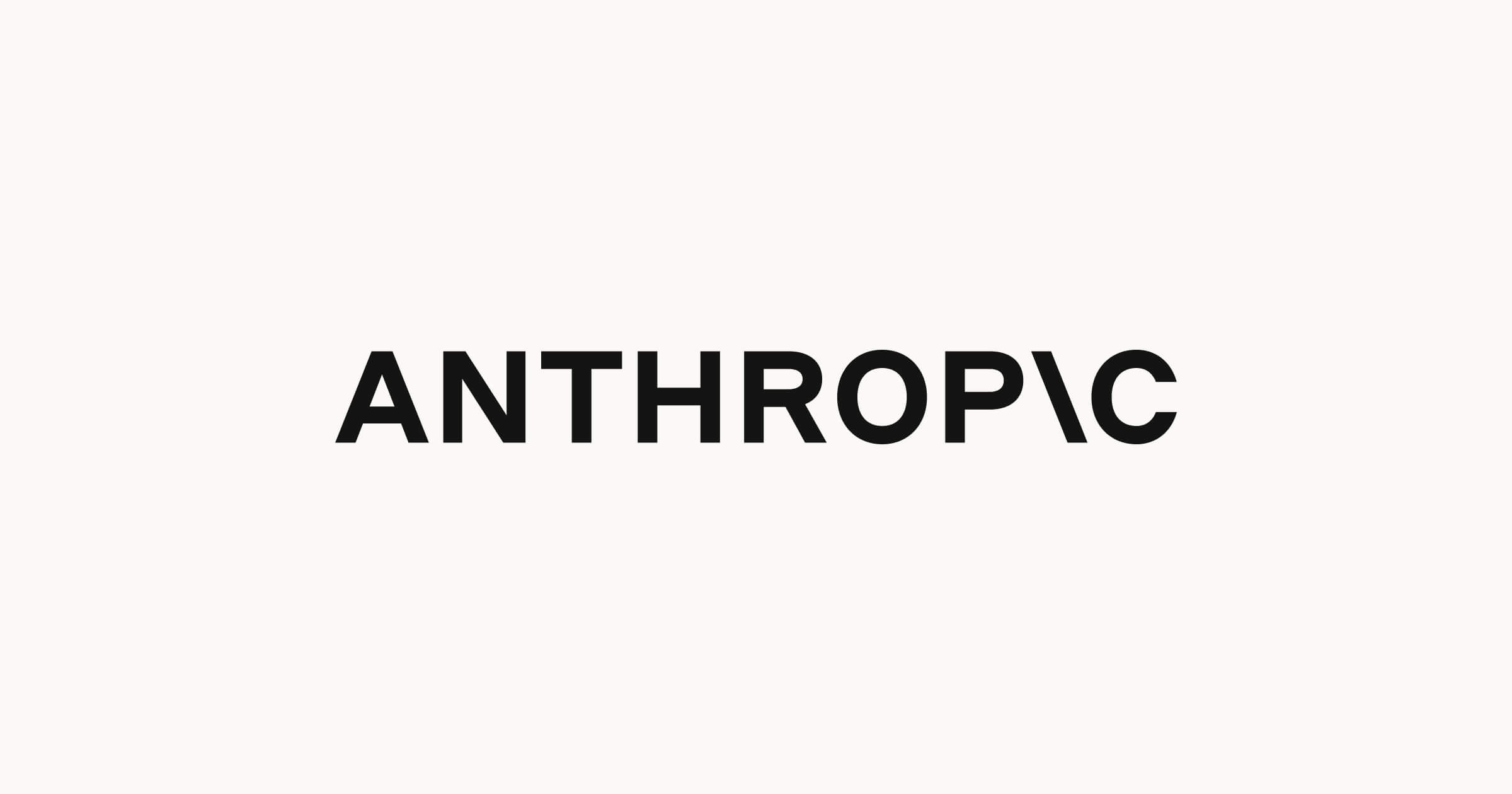 The logo features the word "Anthropic" in bold black letters on a light background.