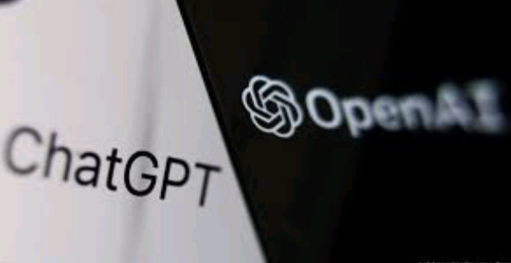 The image shows the logos of OpenAI and ChatGPT, with the OpenAI logo placed above its name, and the words "ChatGPT" prominently displayed nearby.
