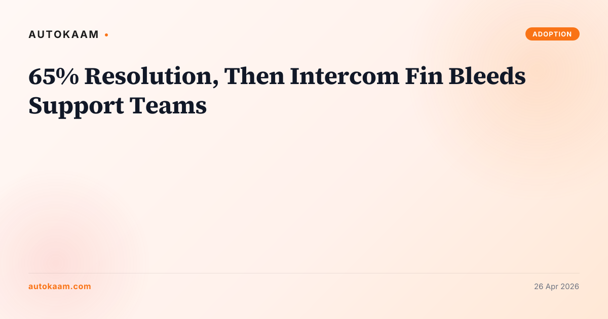 65% Resolution, Then Intercom Fin Bleeds Support Teams, customer-service-ai on AutoKaam