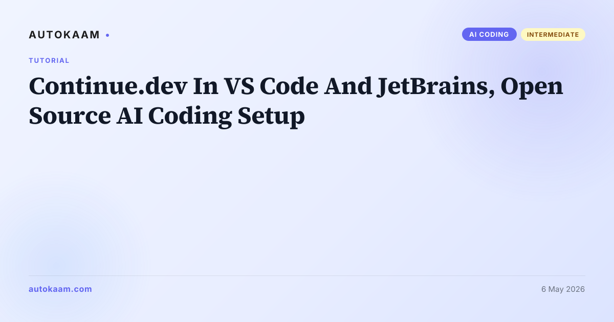 Continue panel in VS Code with model picker