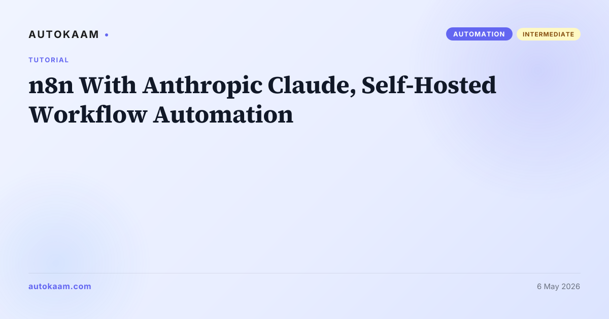 n8n workflow editor with Claude node configured