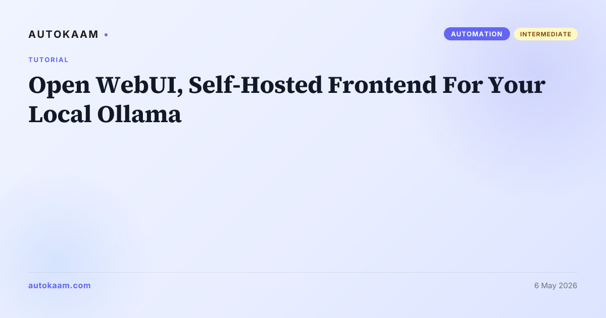 Open WebUI in browser showing chat with local Qwen