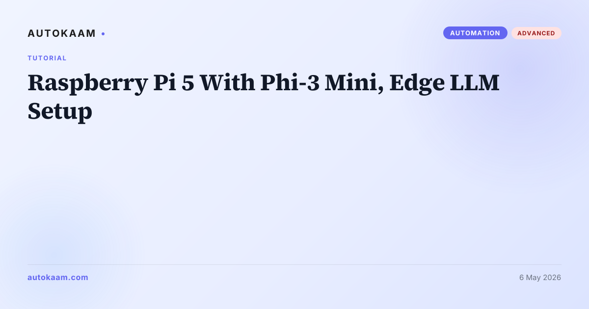 Raspberry Pi 5 running Phi-3 Mini in a terminal
