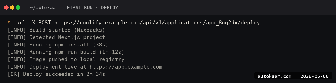 End-to-end deploy timeline
