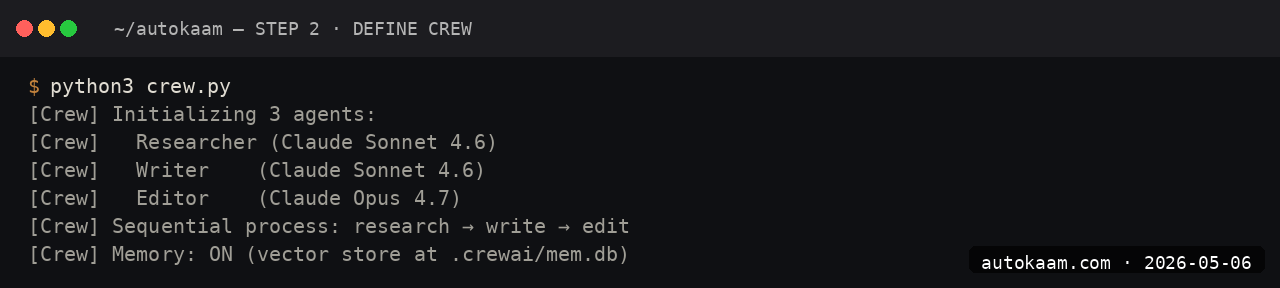 Environment configured for CrewAI + Claude