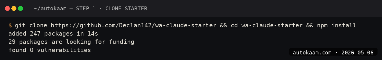 Node project with Baileys deps installed